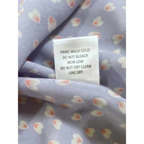 Sweet Rain Womens 3X Lilac Top Pink/White Heart Print Short Sleeve Tie Collar - Picture 5 of 9